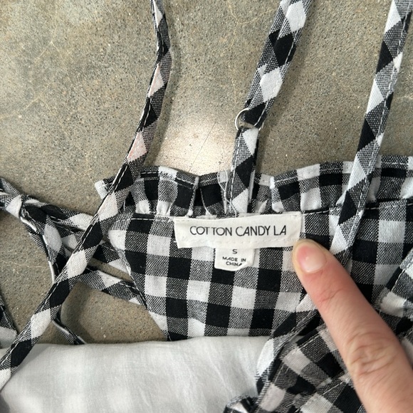 Black and White Gingham Mini Dress - Picture 2 of 12